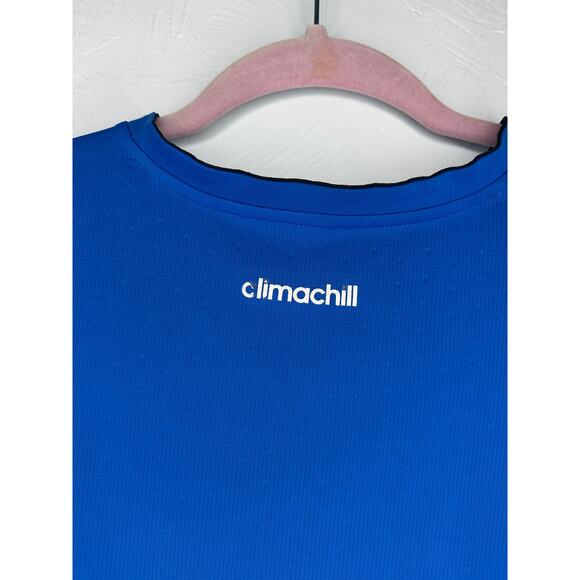 Adidas Climachill Athletic Shirt Men's Size Medium Royal Blue Workout Active - Picture 4 of 7